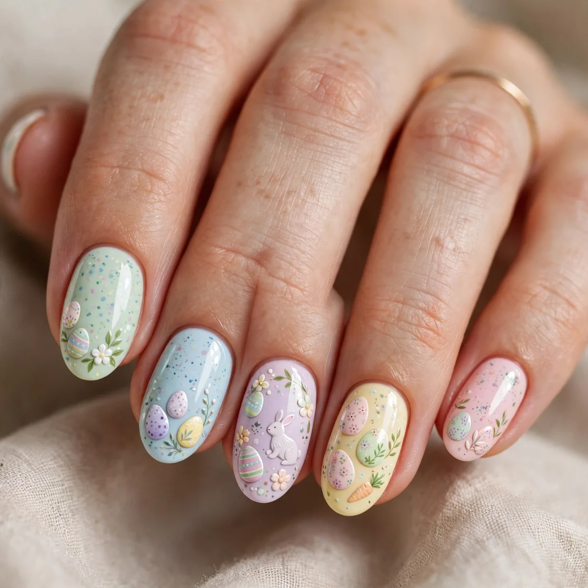 Pastel easter egg nail art