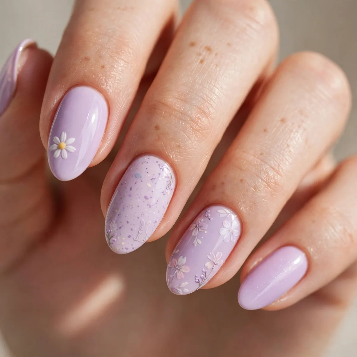 Lilac pastel easter nails