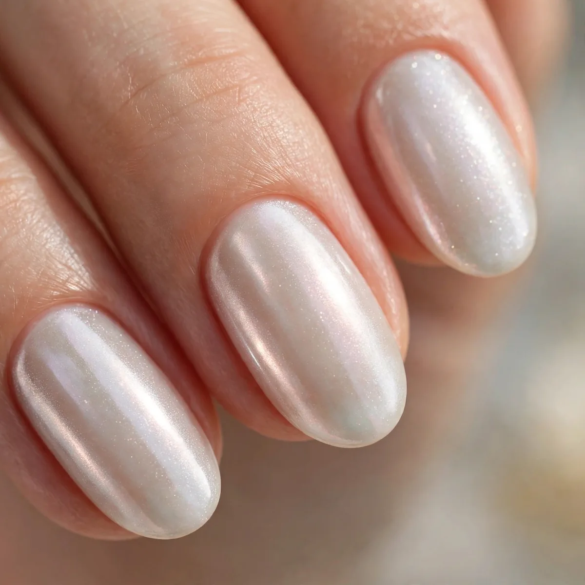 Pearly easter nail finish