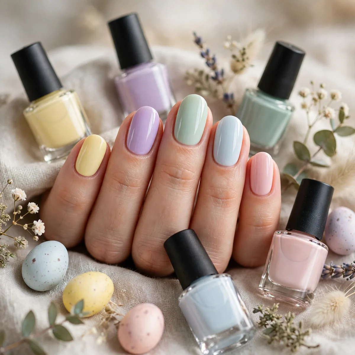 Curated easter nail polish collection