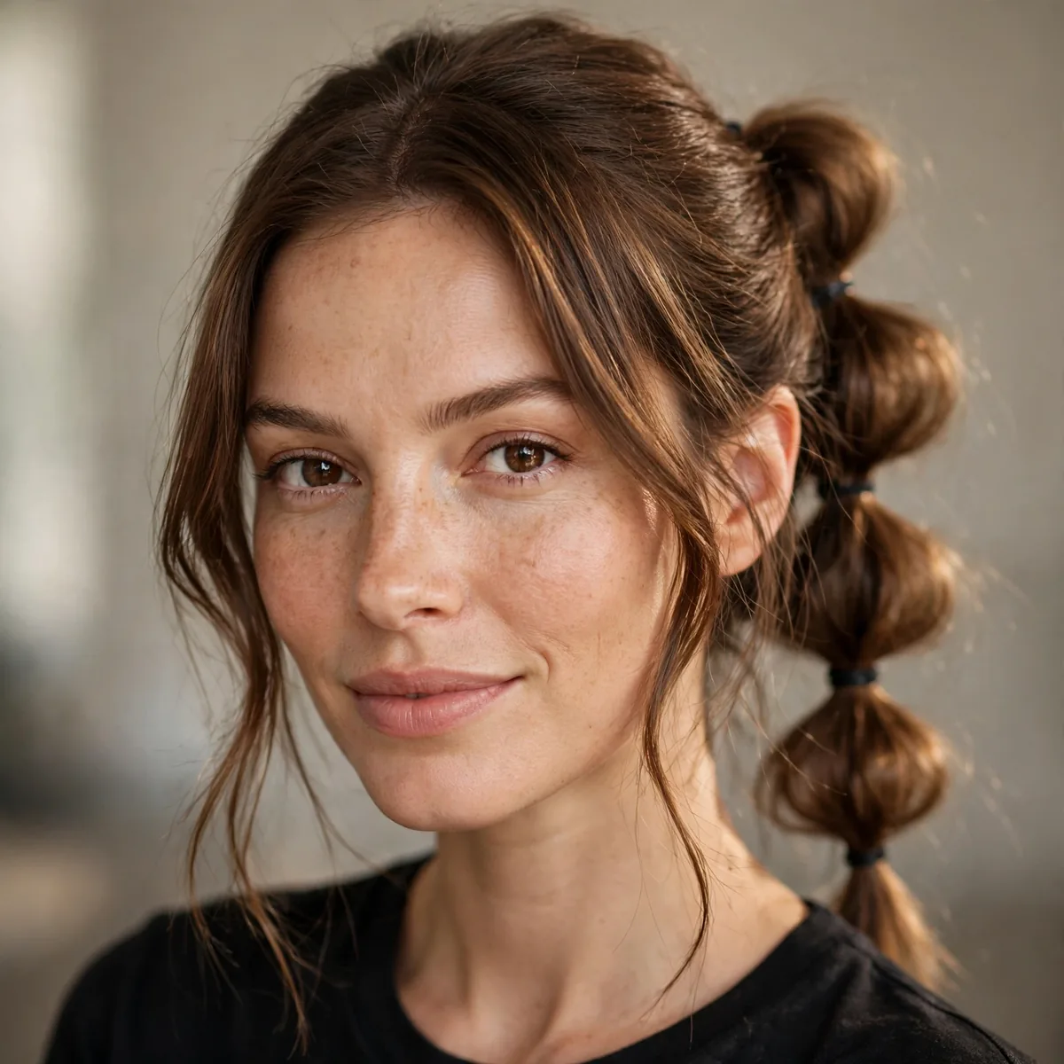 Fast bubble ponytail for medium hair