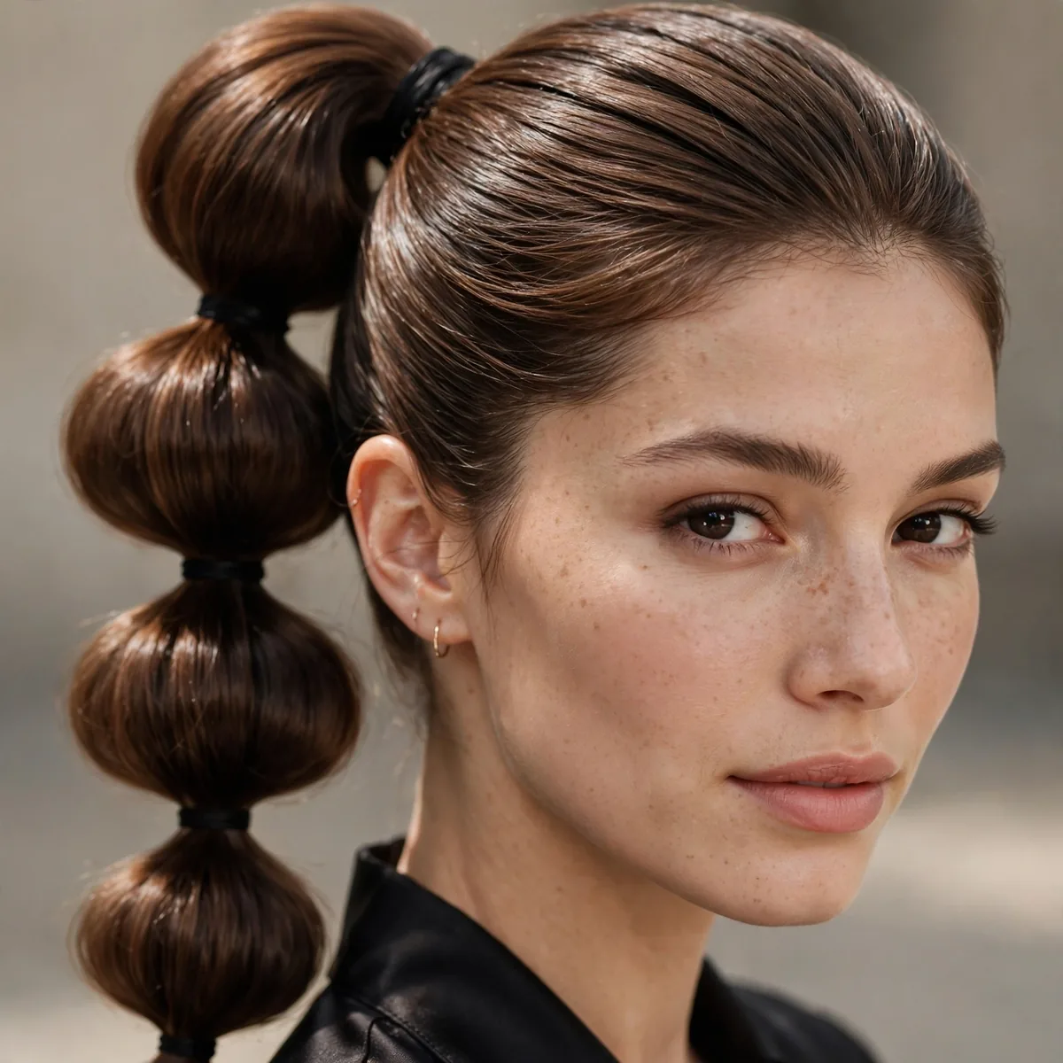 Polished bubble ponytail