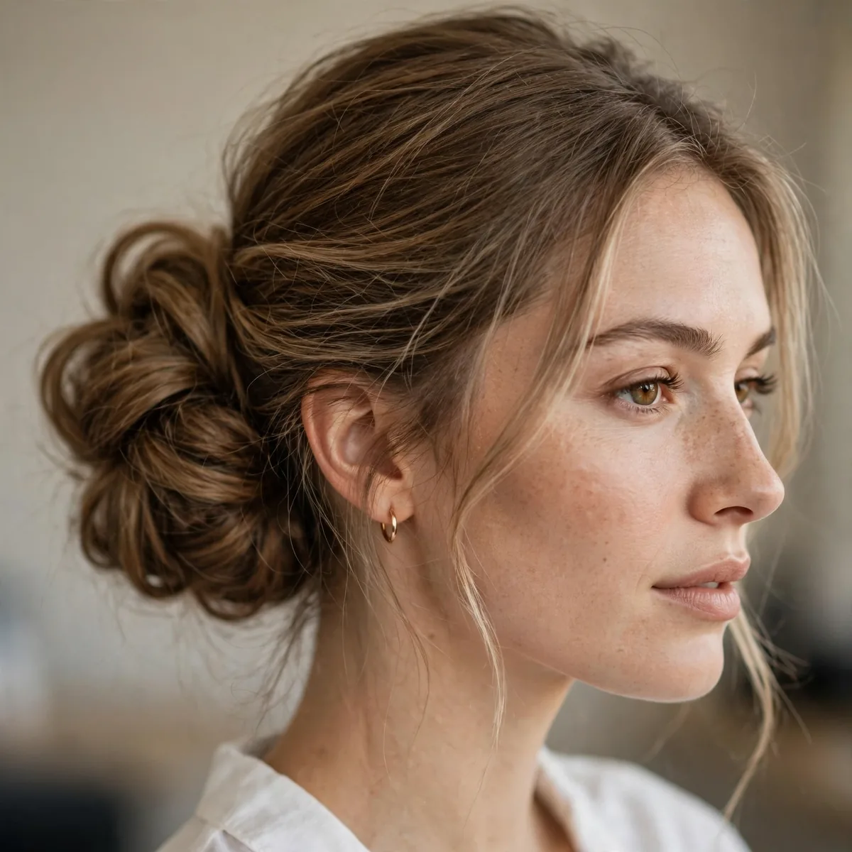 Full-looking low bun on fine hair