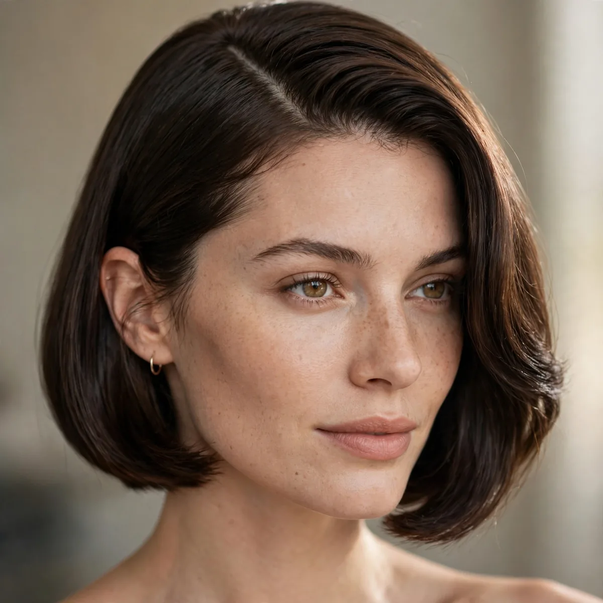 Bob with dramatic deep side part