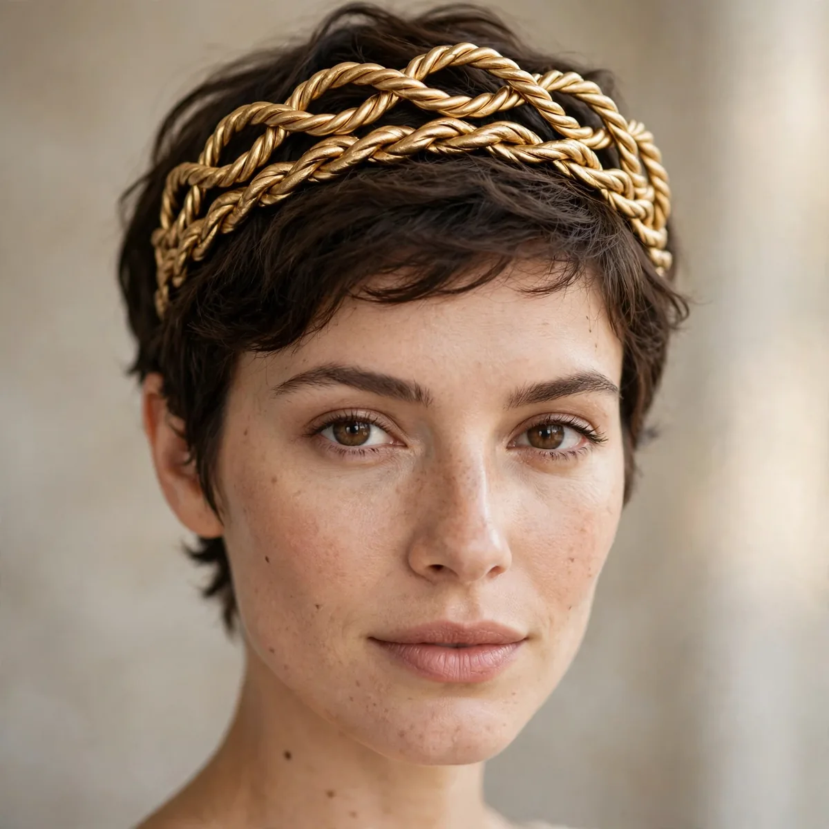 Twisted crown on short hair