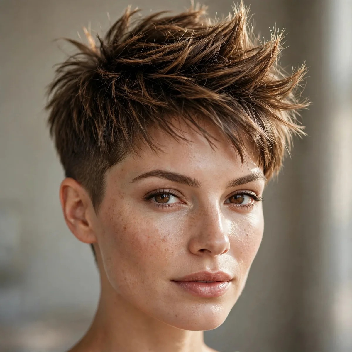 Fauxhawk style pixie haircut