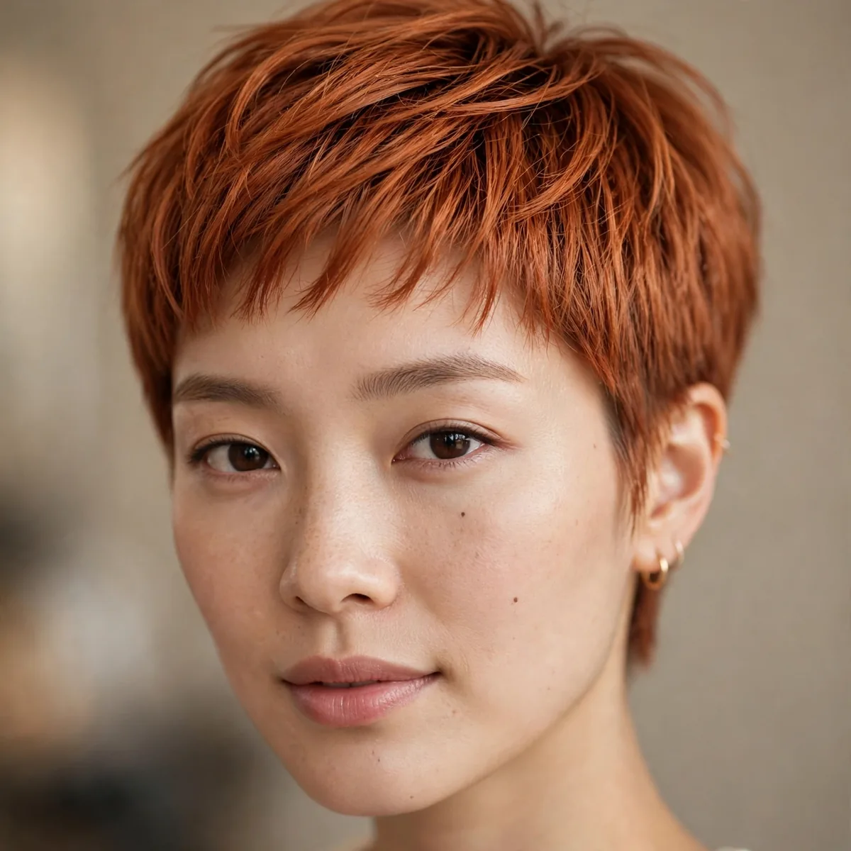 Copper colored short crop