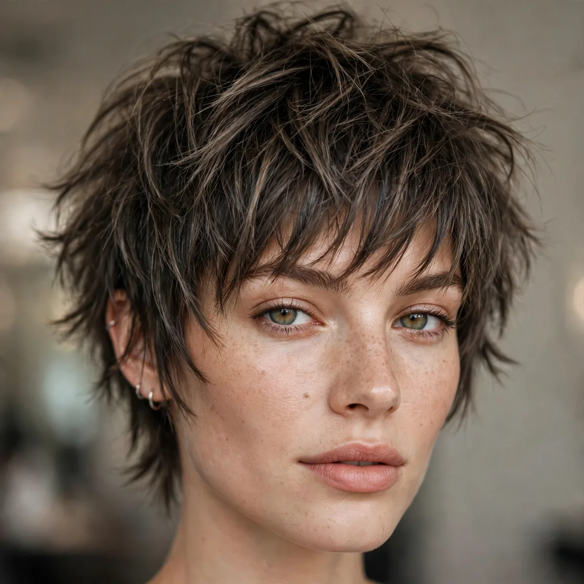Shaggy edgy pixie haircut