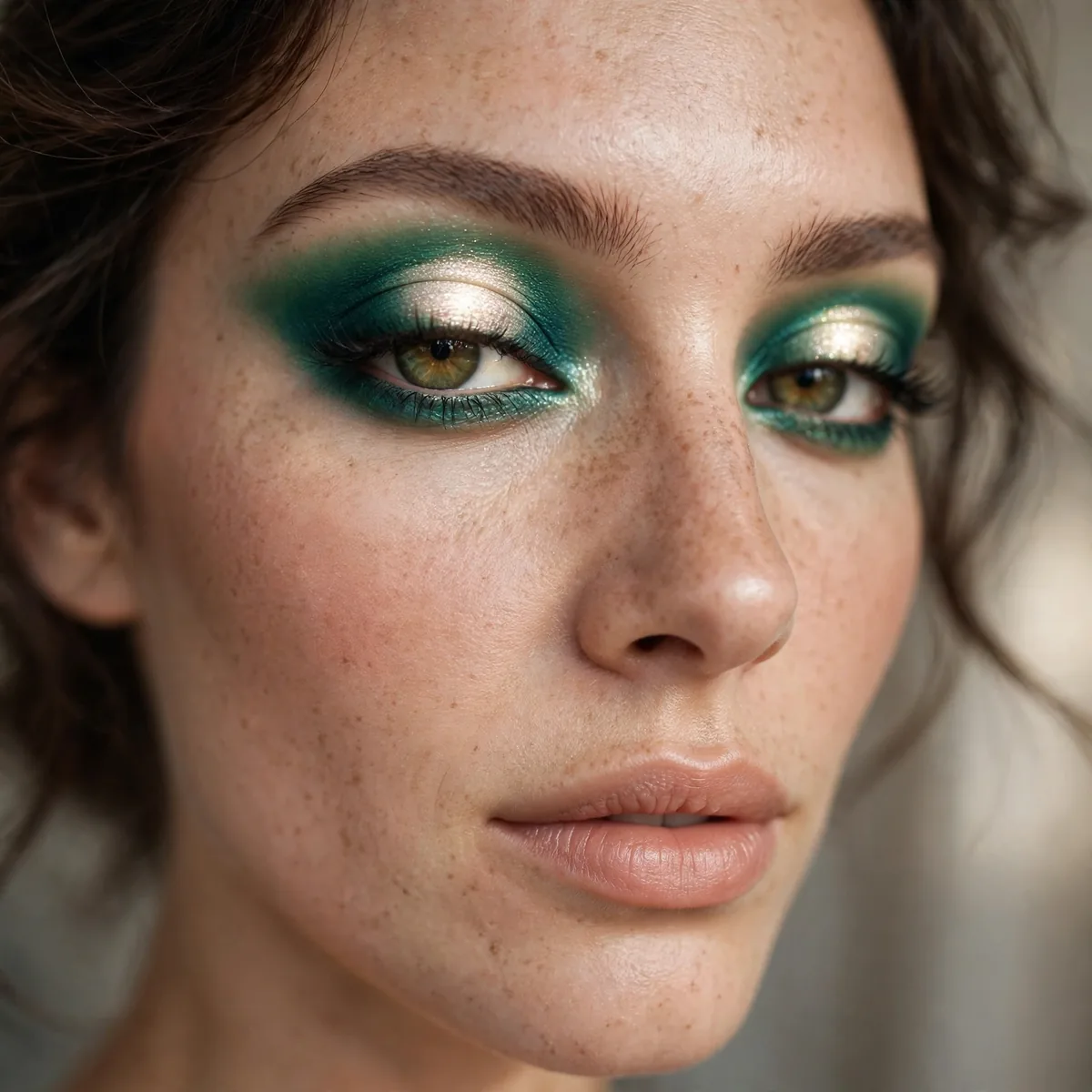 Emerald halo eyeshadow with light center