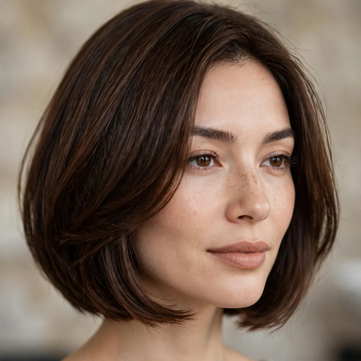Espresso brown bob haircut