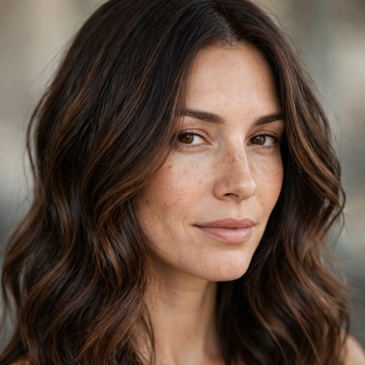 Dark roast balayage on brown hair