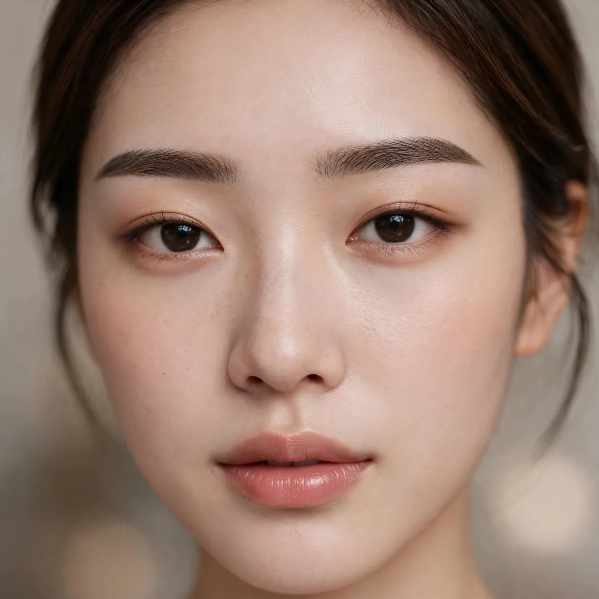 Straight Korean style eyebrows