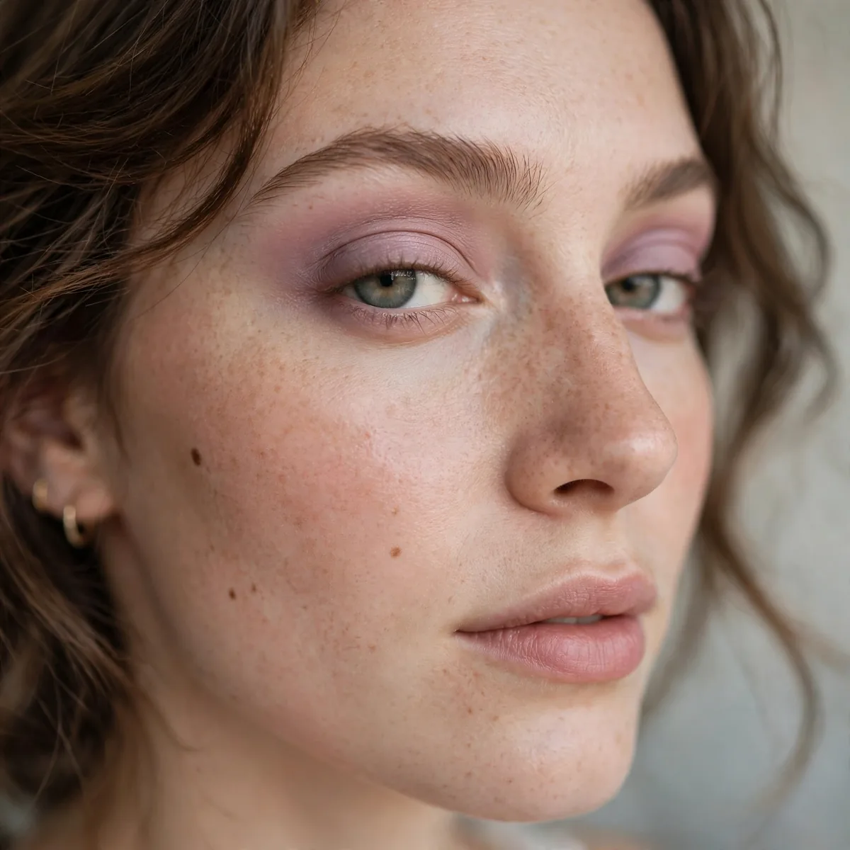 Muted mauve eyeshadow for a soft cool-toned beginner look