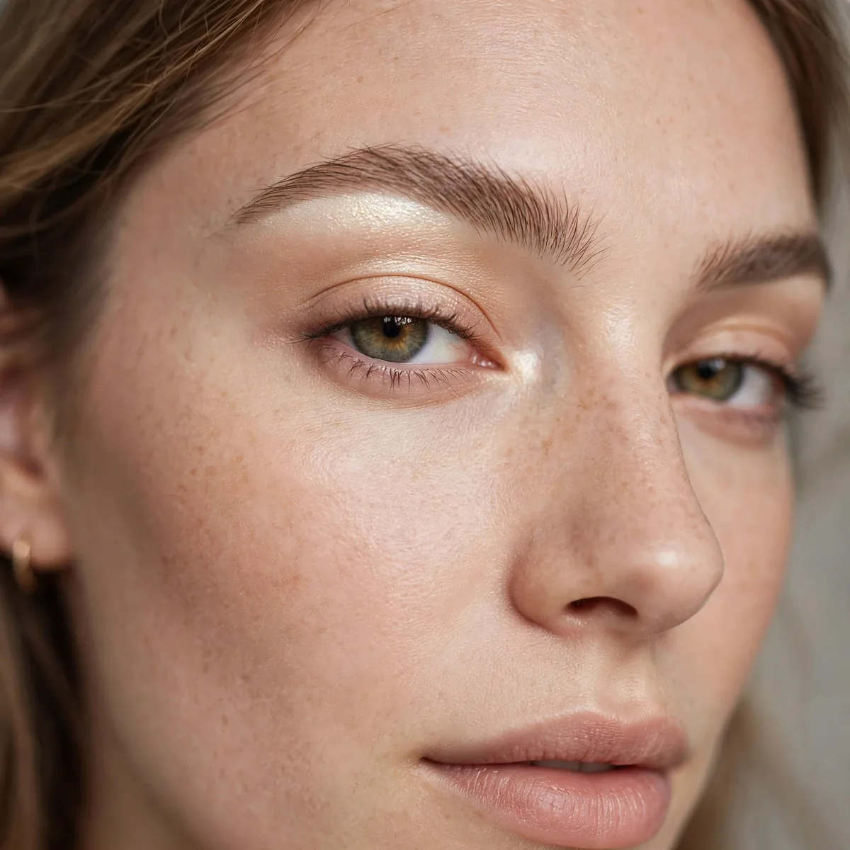 Vanilla eyeshadow highlight under the brow bone for beginners