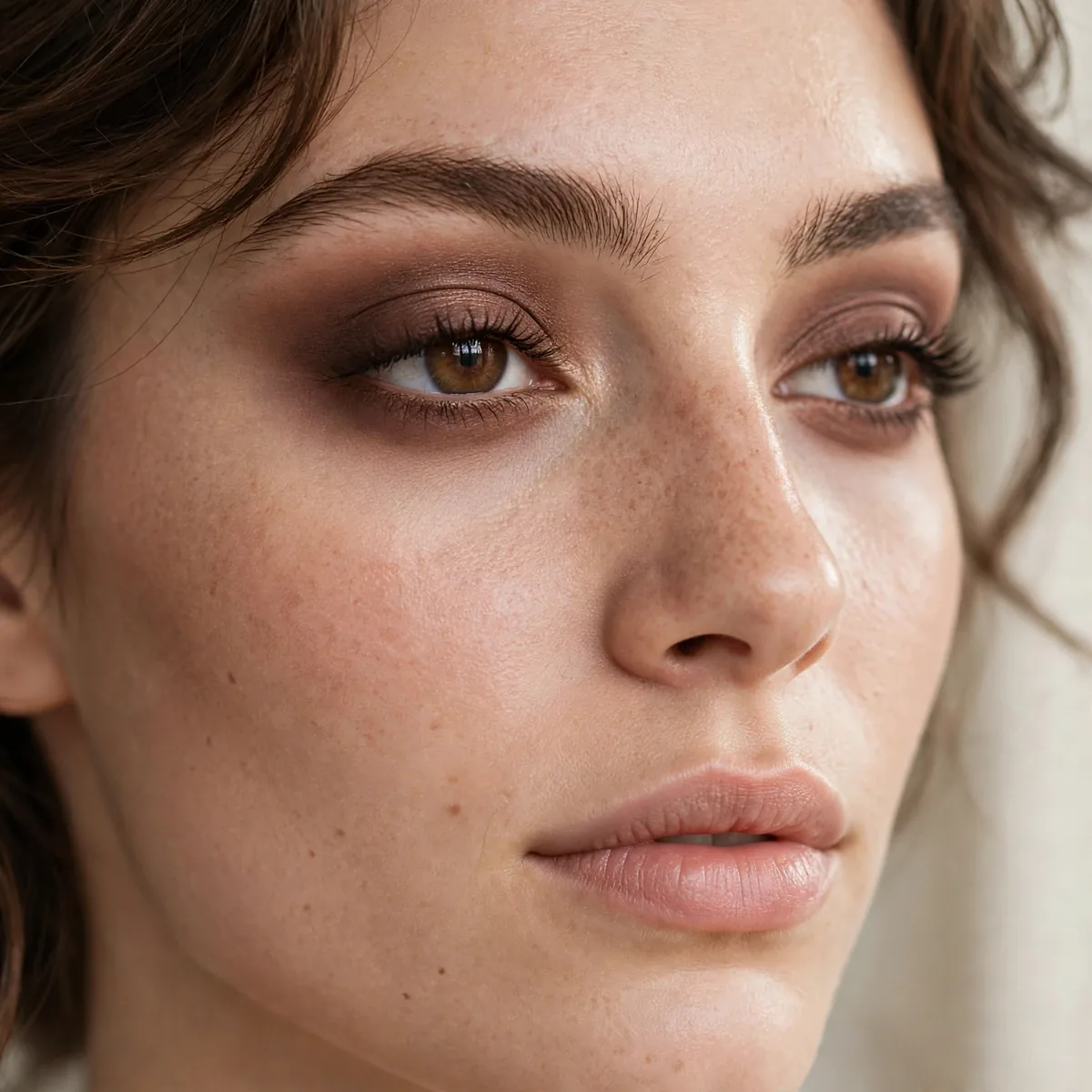 Chocolate brown eyeshadow smudged for soft definition for beginners