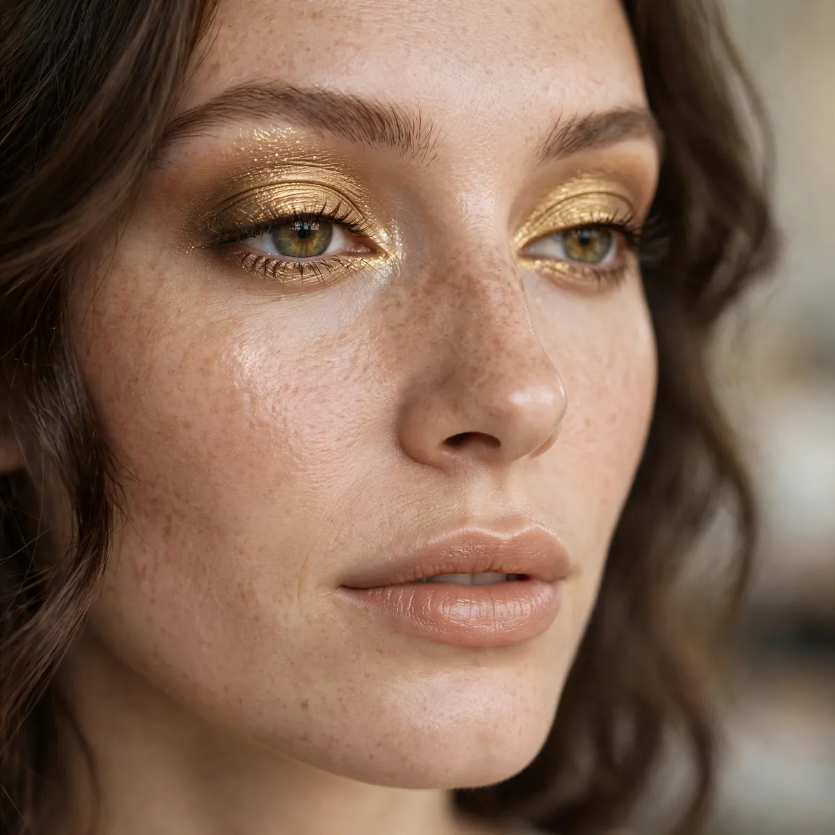 Antique gold eyeshadow look