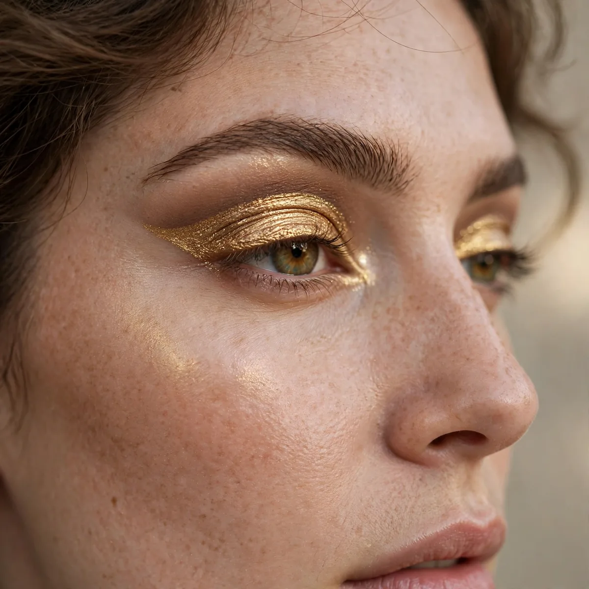 Gilded cut crease eyeshadow look