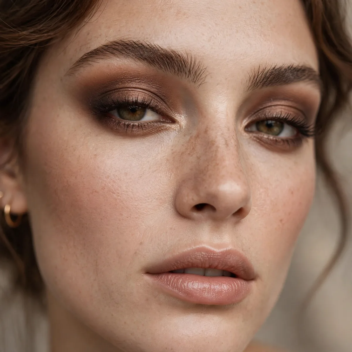 Smoky warm brown eyeshadow