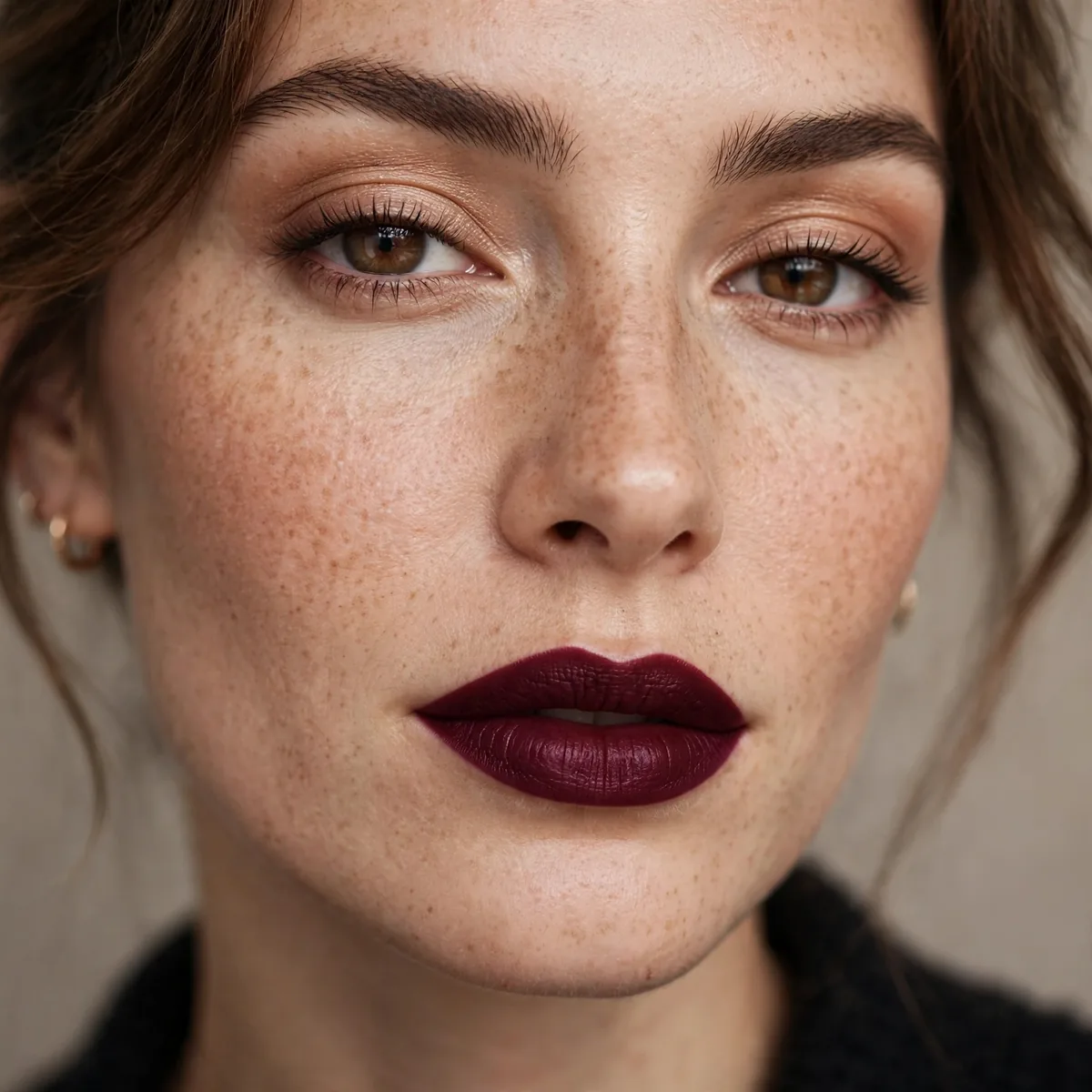 Deep wine colored lipstick elegant for fall