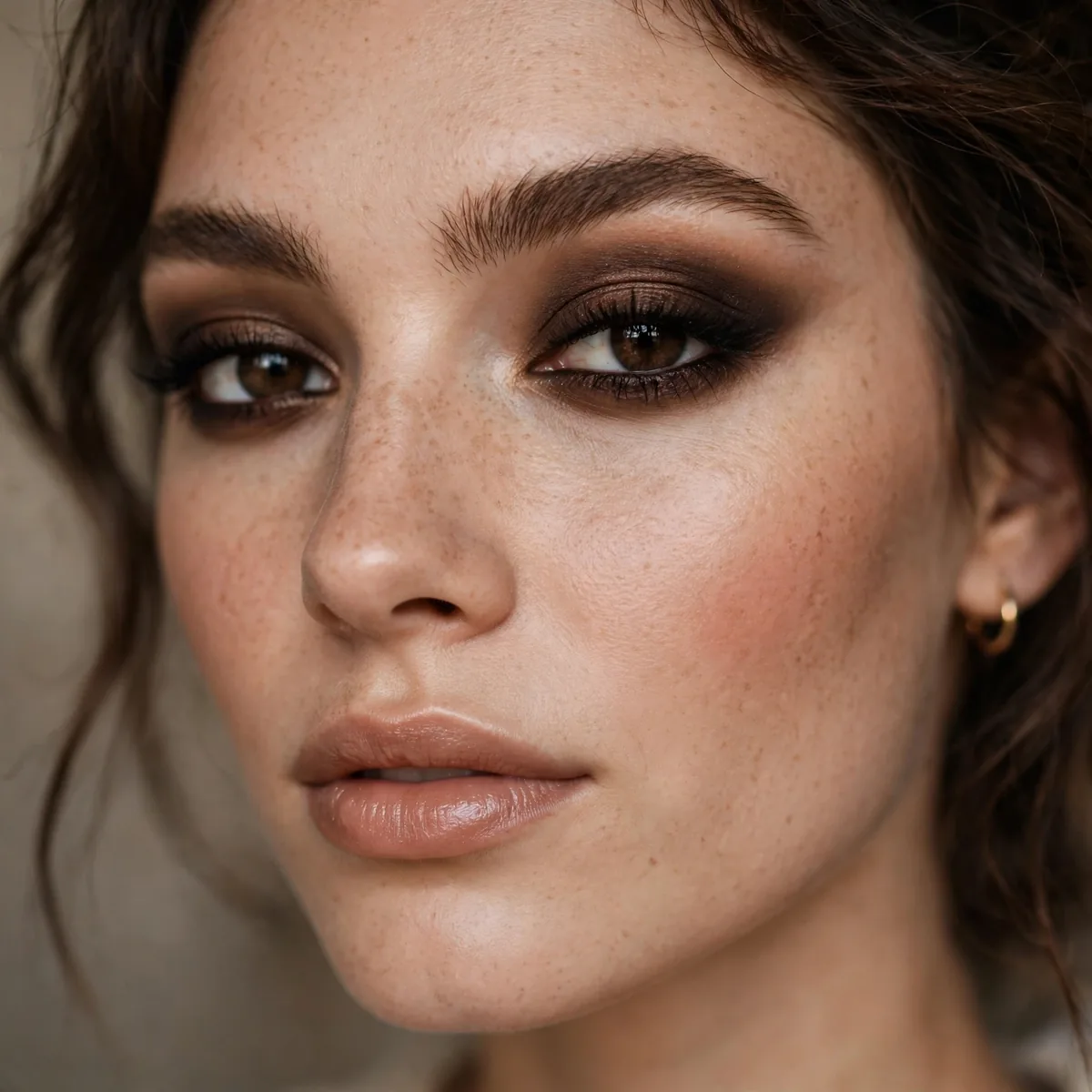 Espresso dark brown smokey eye for fall evenings