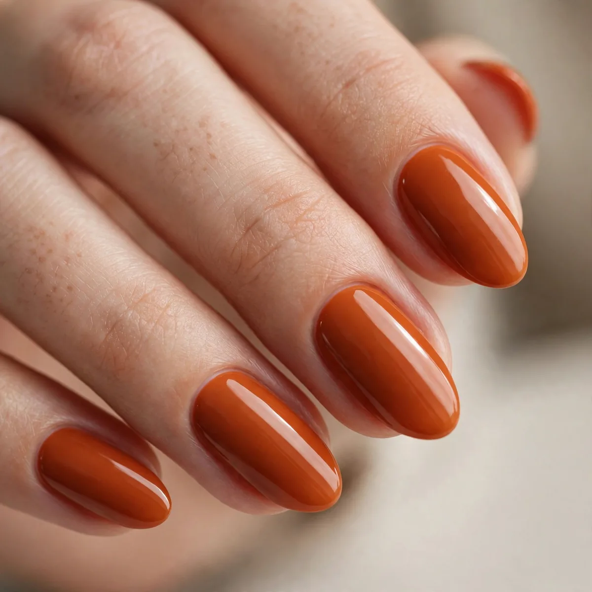 Burnt orange nail polish