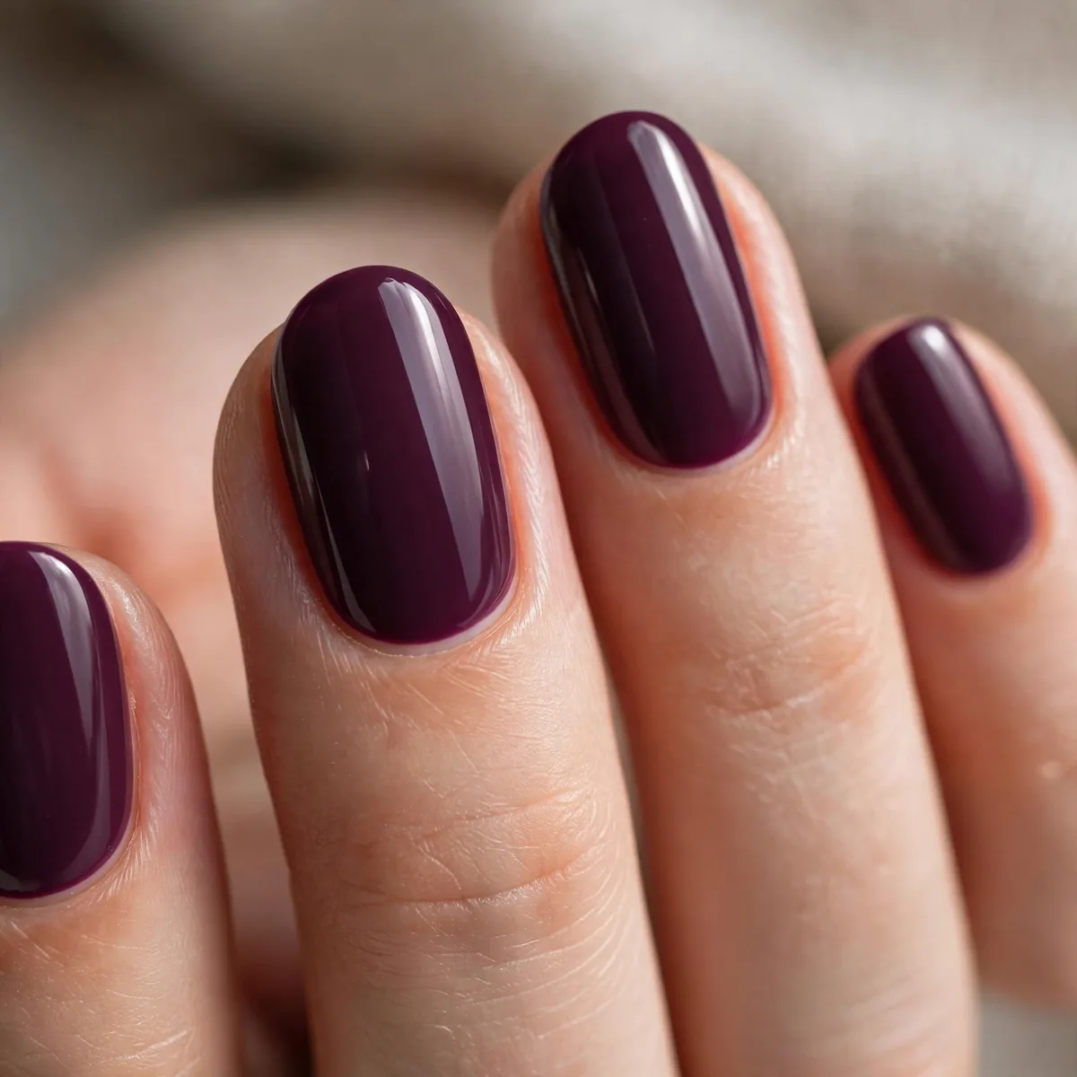 Deep plum nail polish
