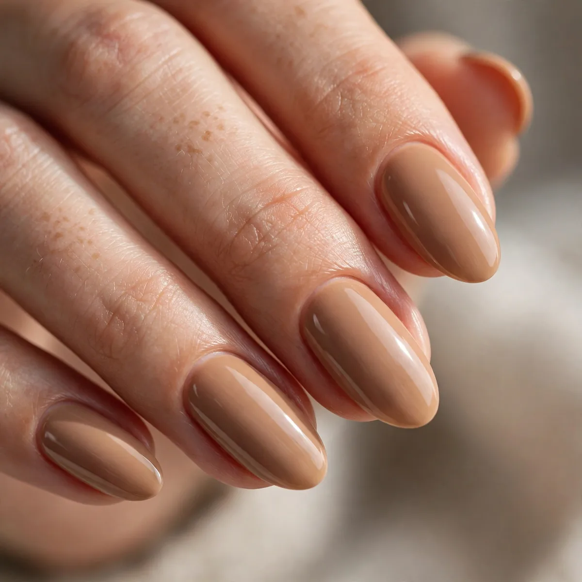 Caramel latte nude nails