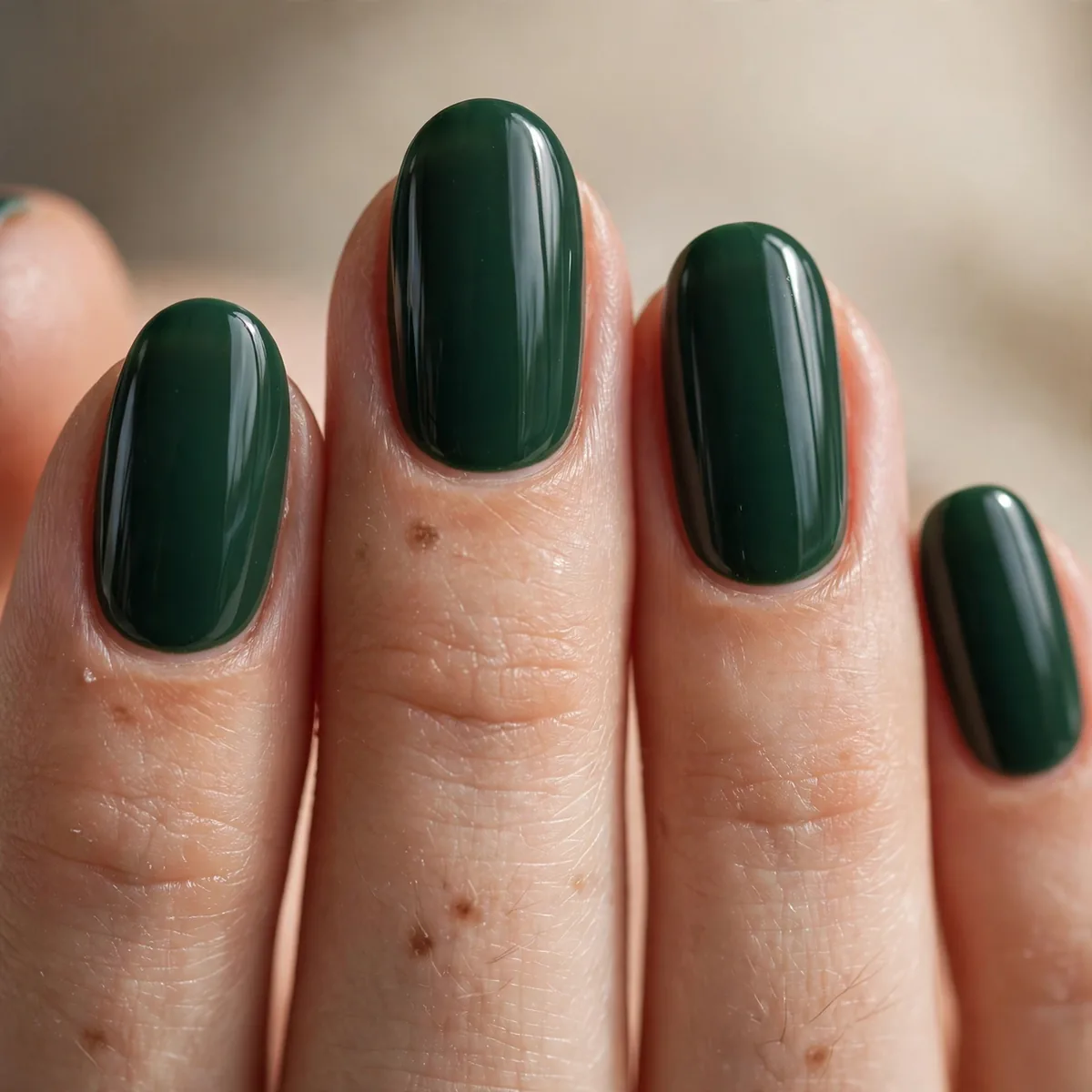 Deep forest green nails
