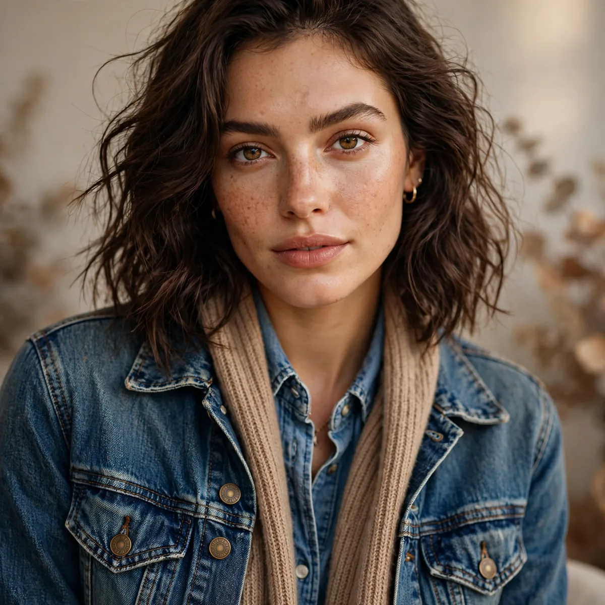 Denim on denim fall outfit