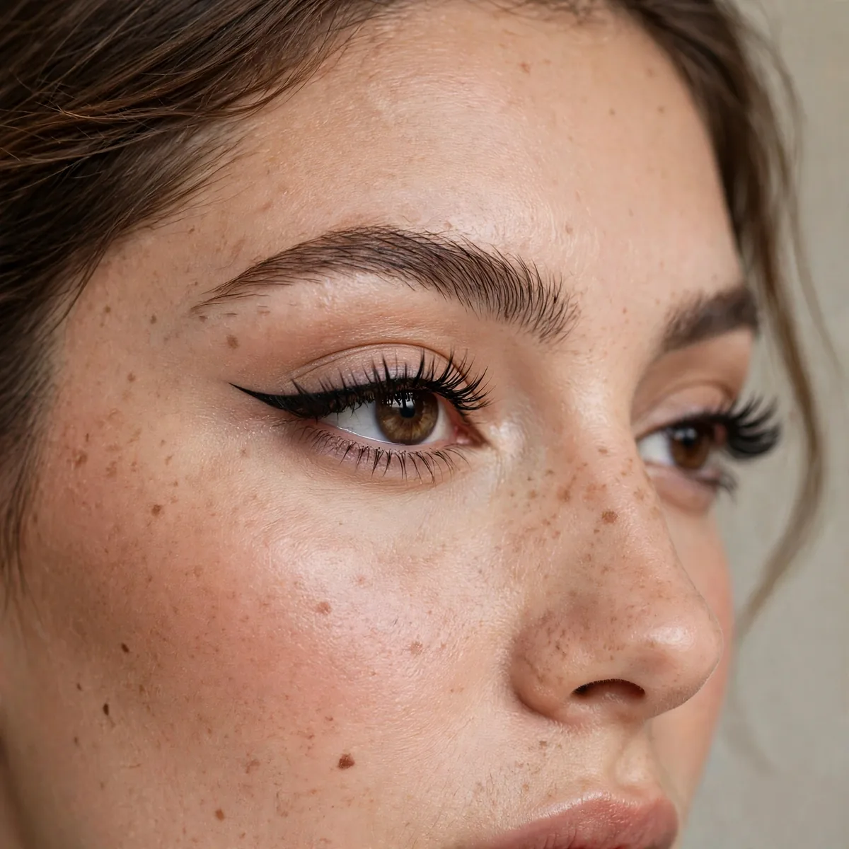 Hiding false lash band with liner