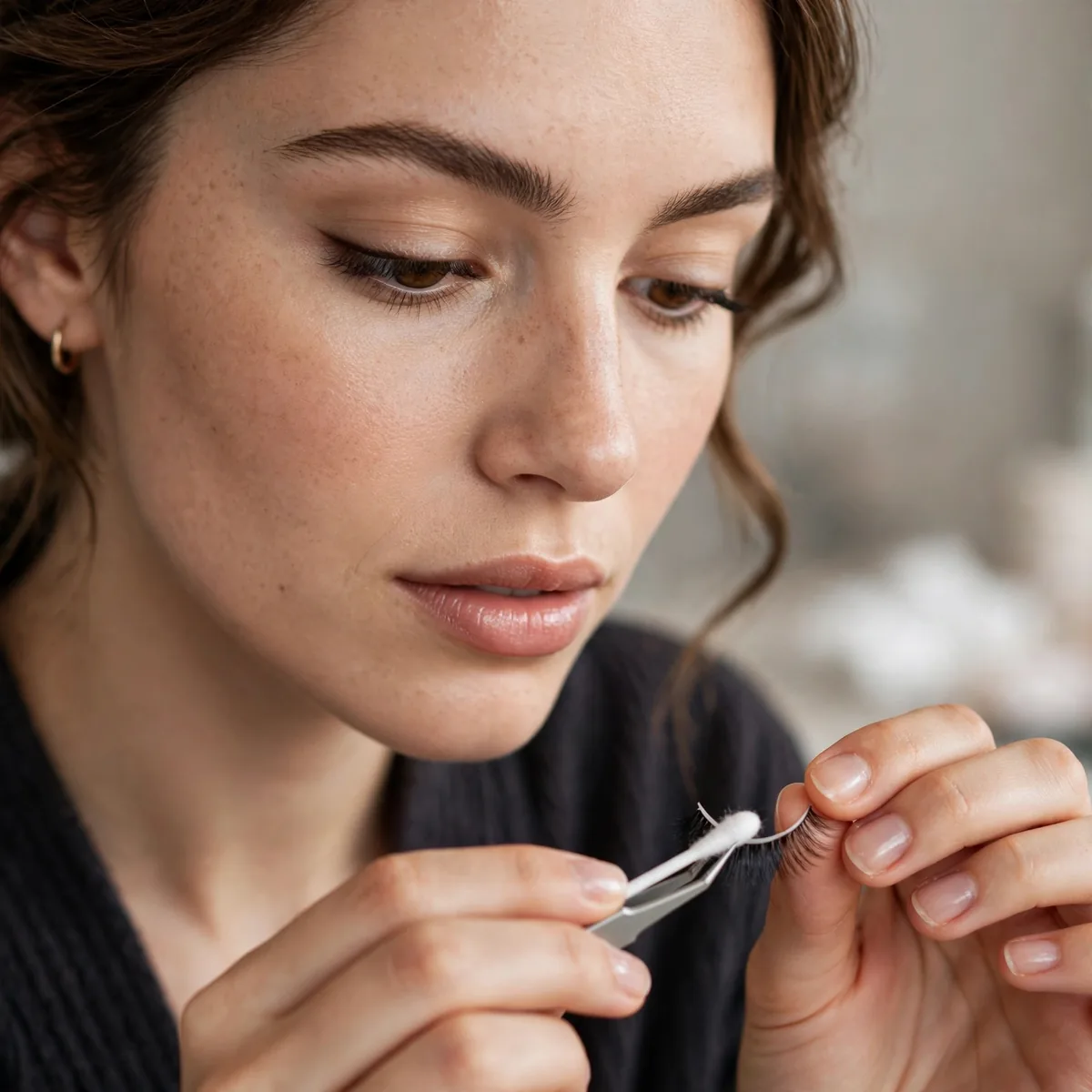 Cleaning and reusing false lashes