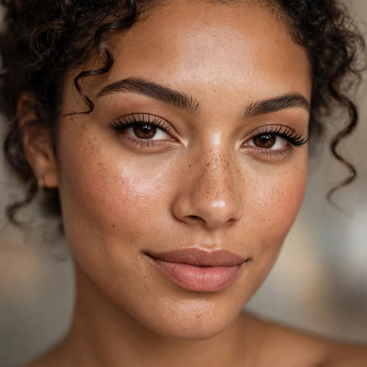 Confident natural false lash look