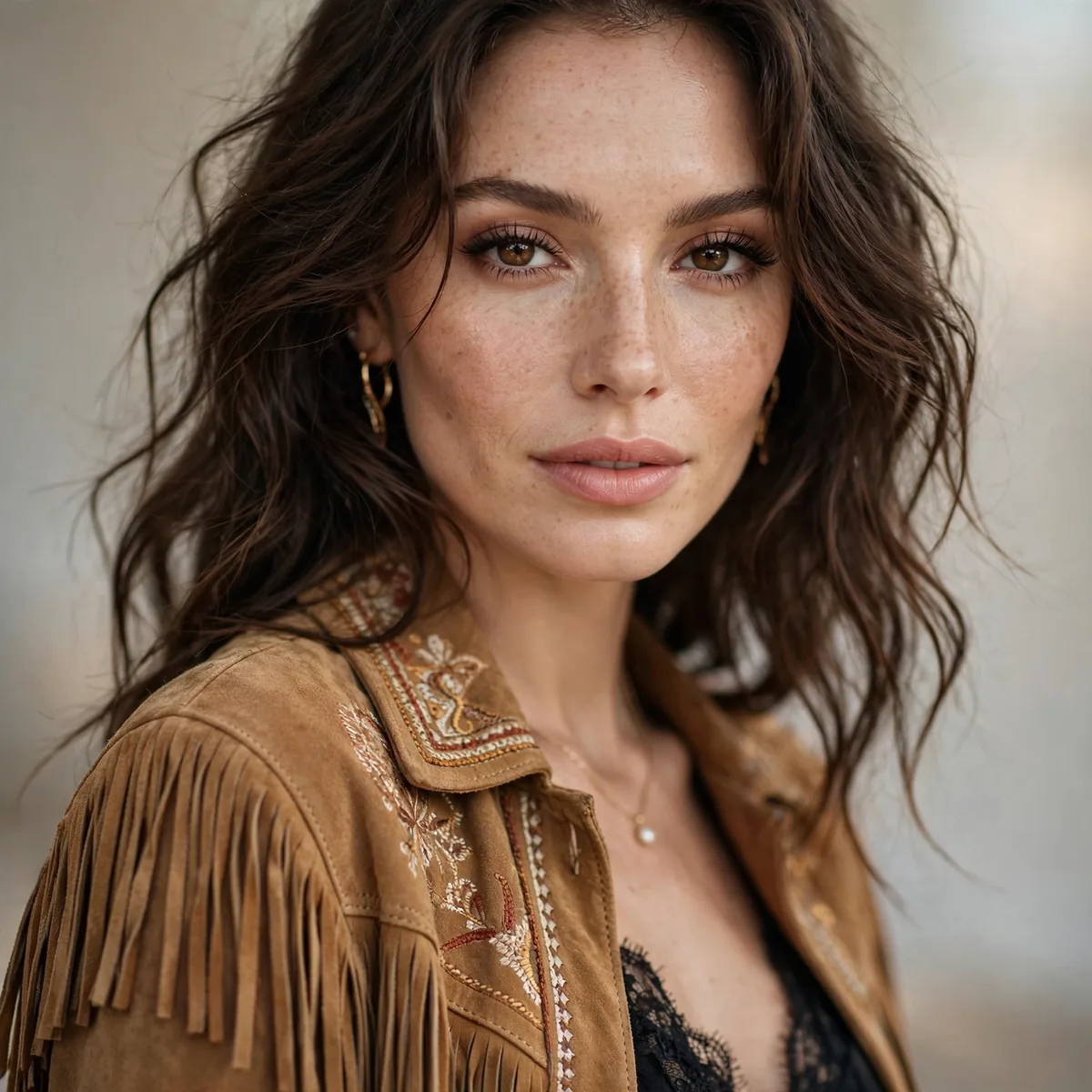 Fringe jacket festival look