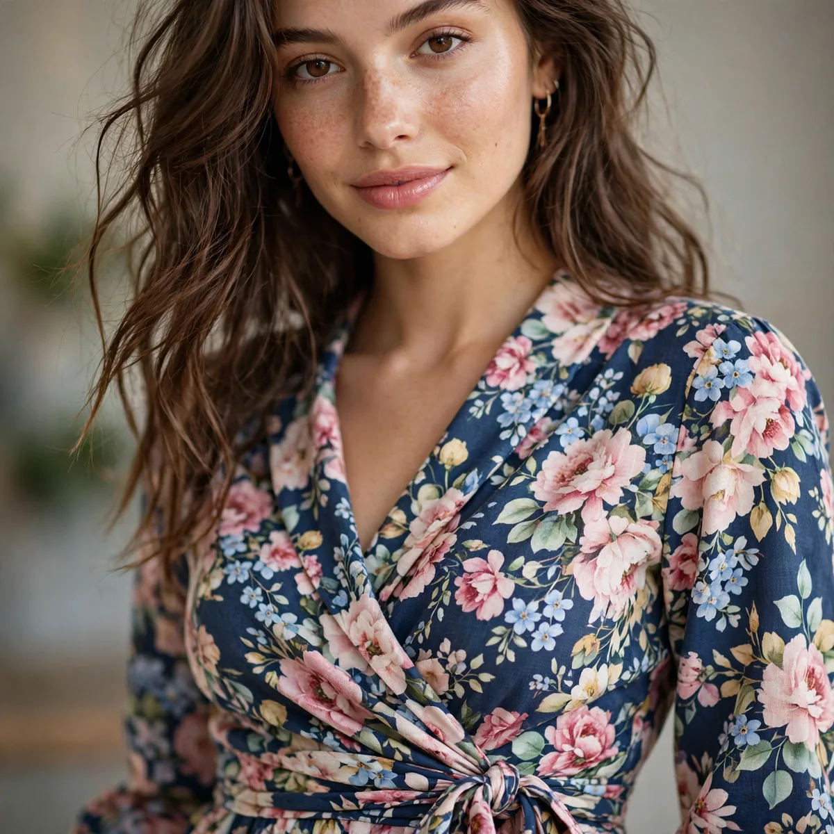 Floral wrap dress for a date