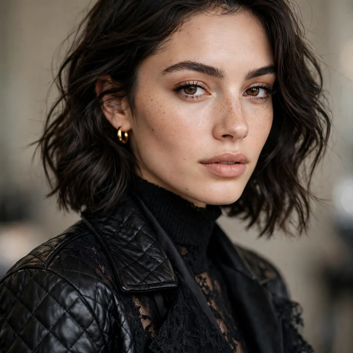All black outfit with varied textures
