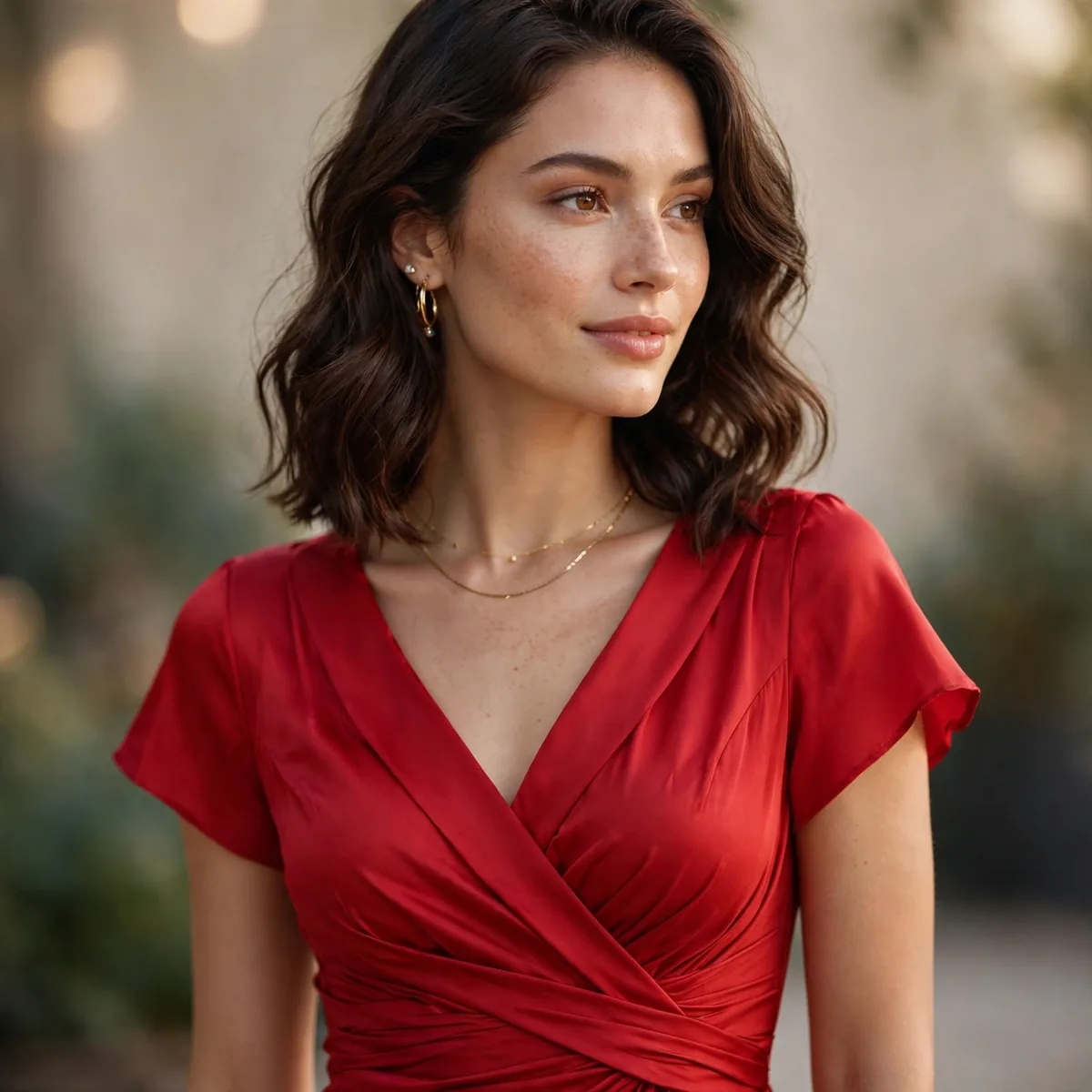 Red midi dress for date night