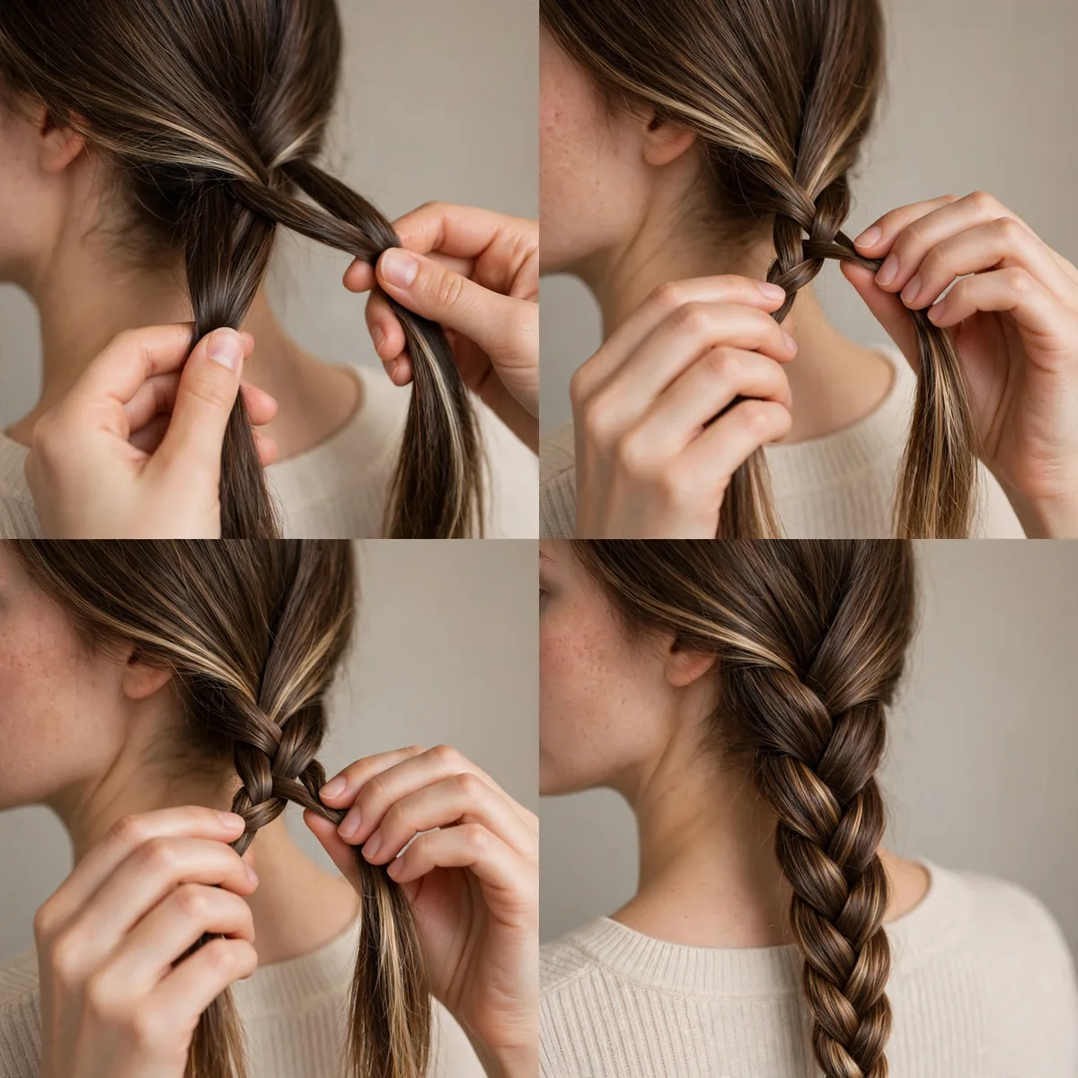Classic fishtail braid step by step