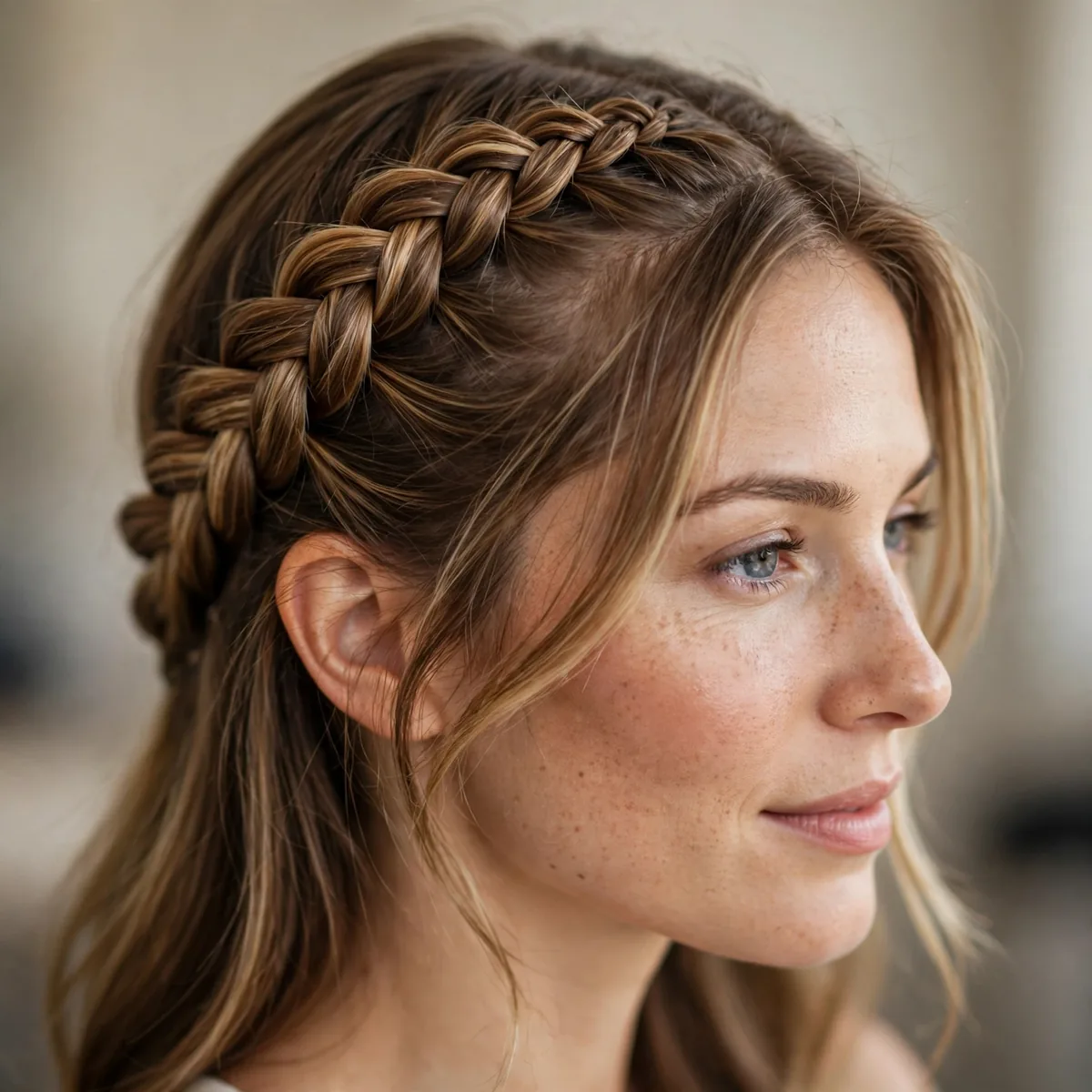 French fishtail braid starting at the crown
