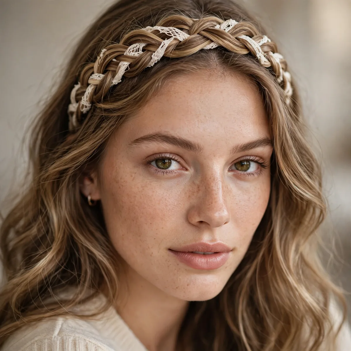 Fishtail braid styled as a headband
