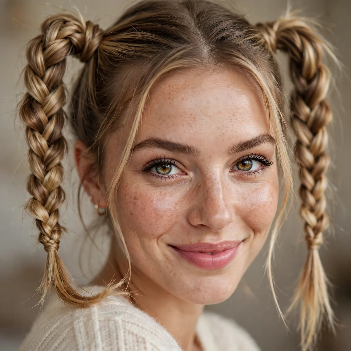 Playful fishtail pigtails
