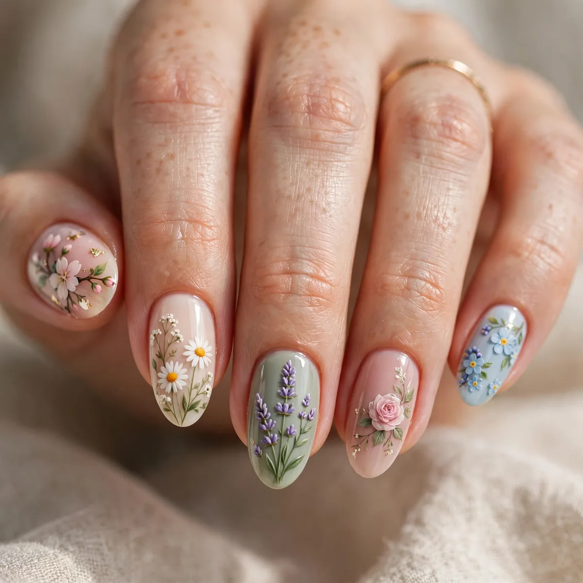 Curated floral nail art collection