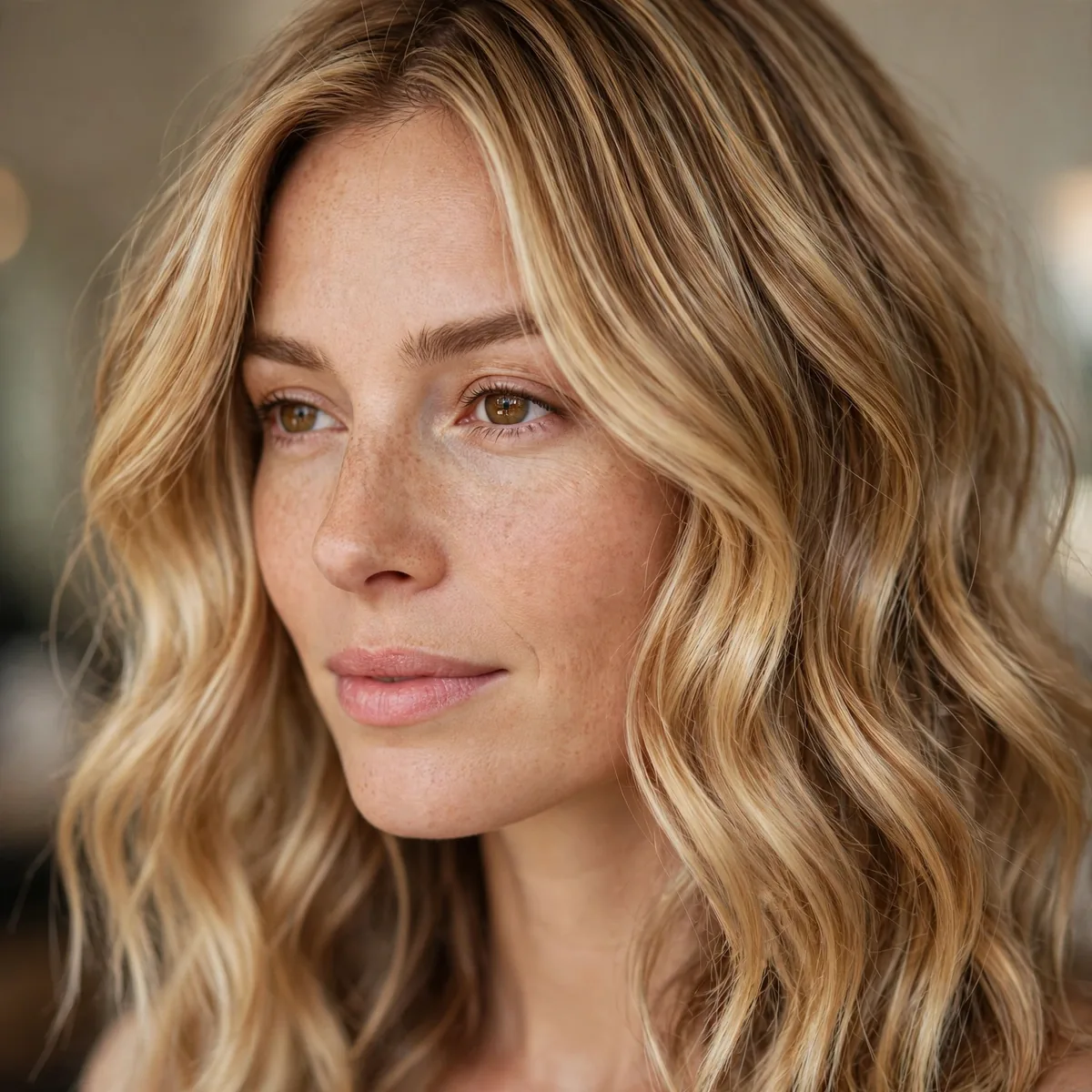 Honey blonde foilayage