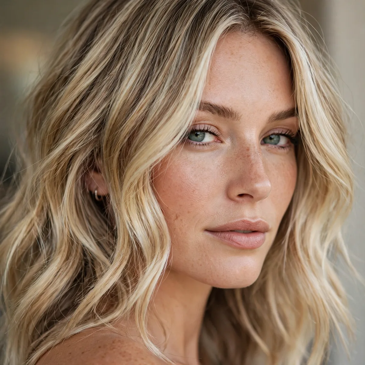 Multi-tonal dimensional blonde foilayage