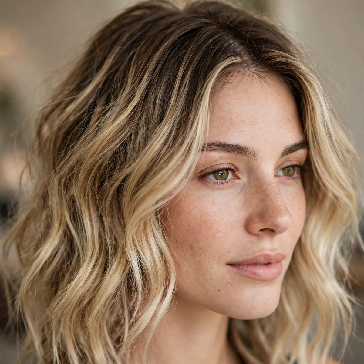 Low-maintenance blonde foilayage grow-out