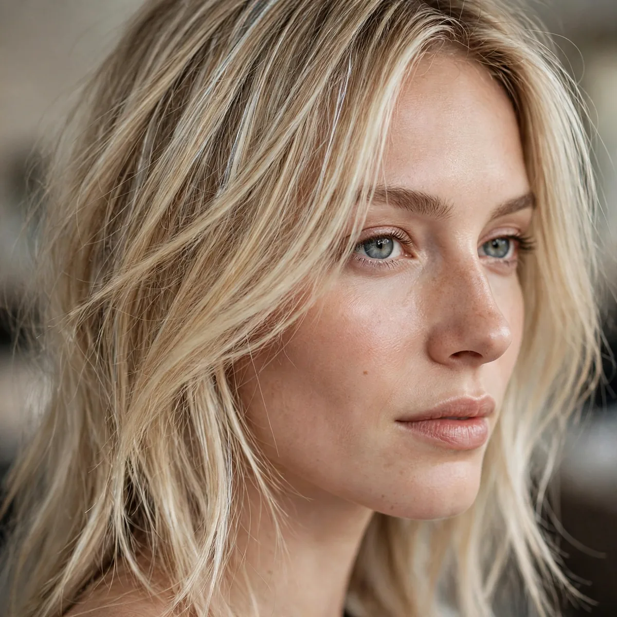 Foilayage blonde on fine hair