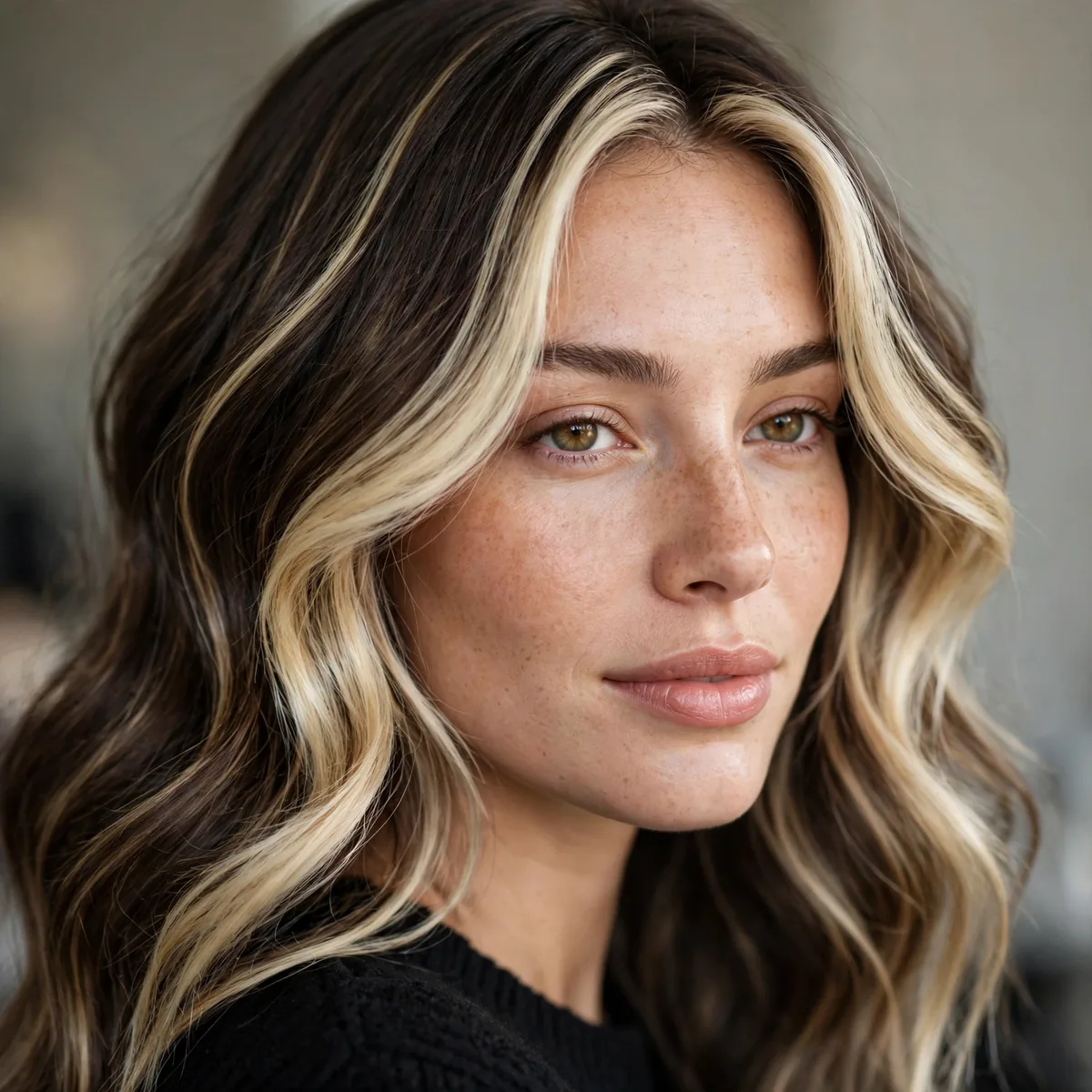 Foilayage with bright face-framing pieces