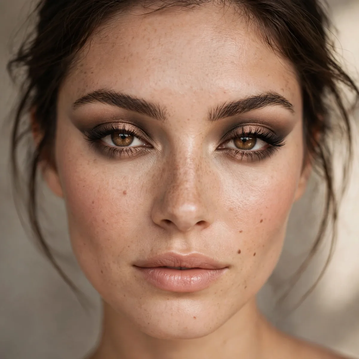 Smoked fox eye shadow look