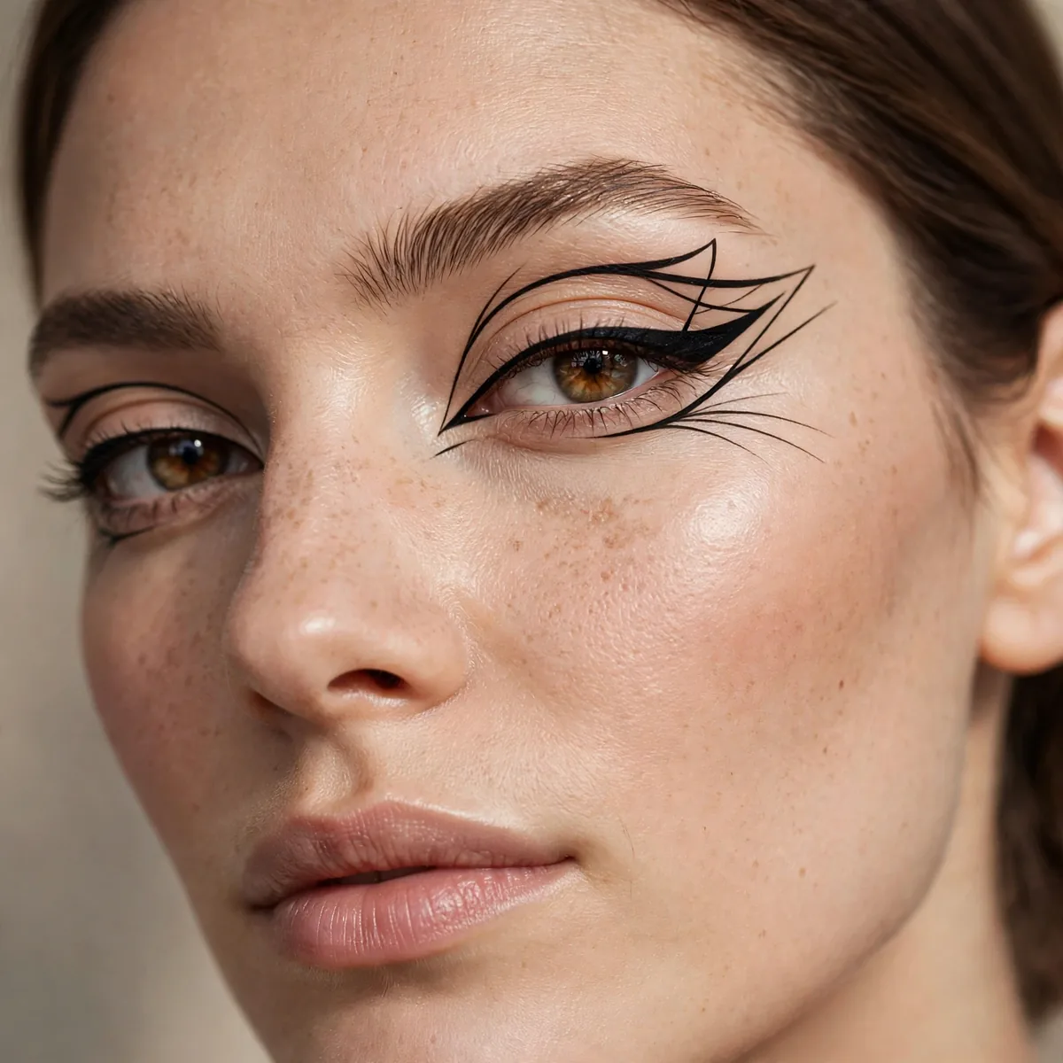 Graphic fox eye liner design