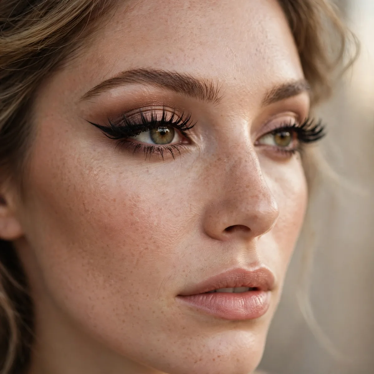 Lashes enhancing fox eye look