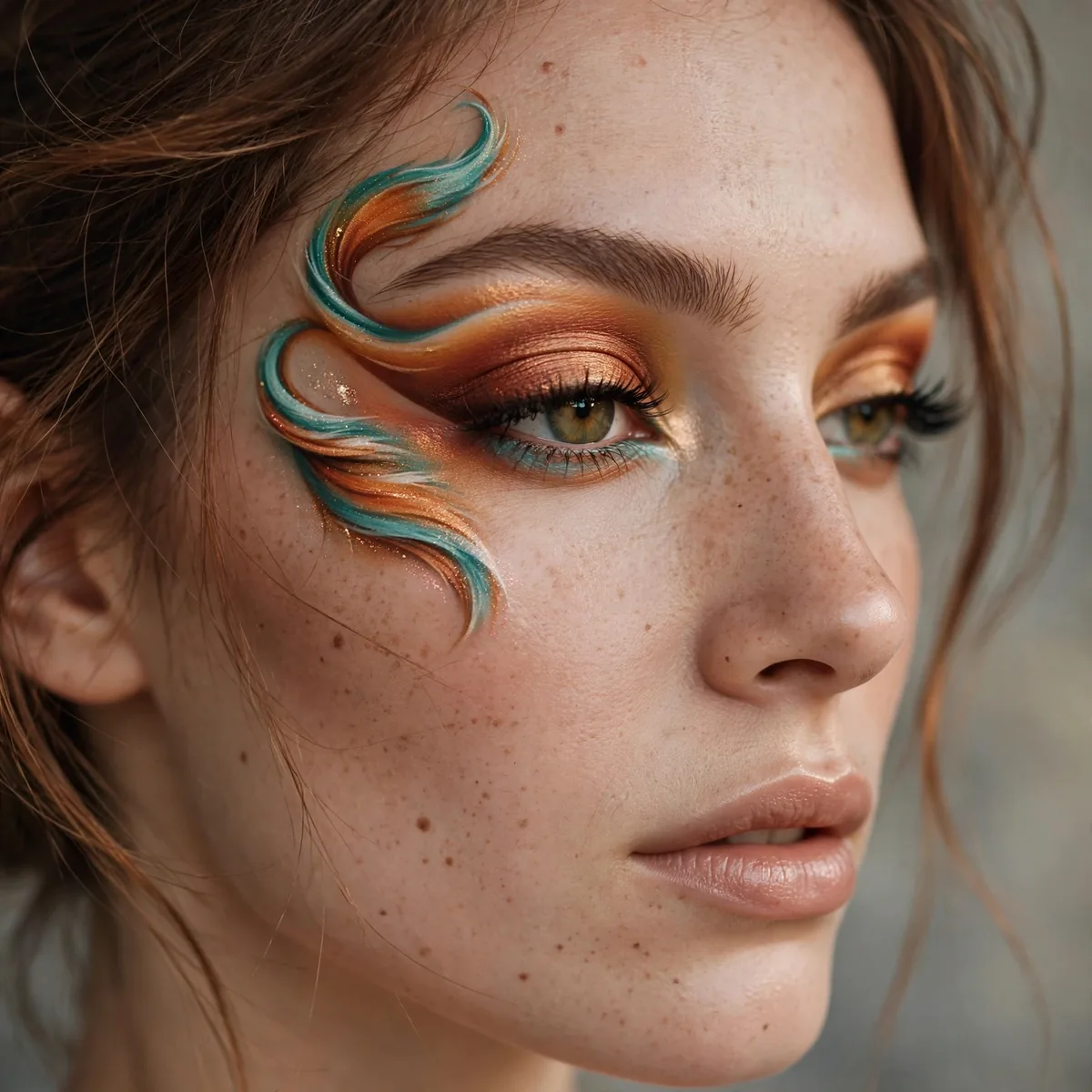 Colored fox eye creative look